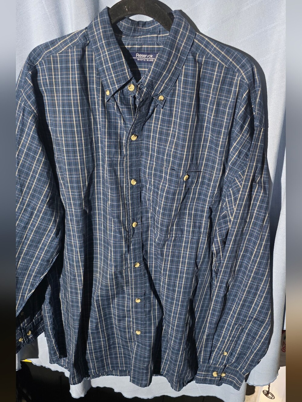 Reservoir Navy Plaid Button-Down Shirt